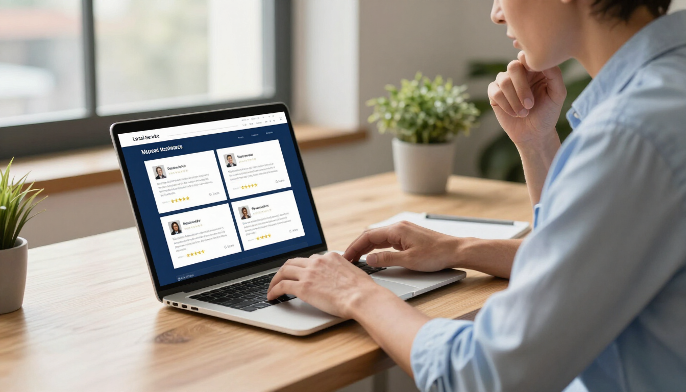 Customer reviews displayed on a local service business website