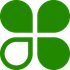 Green four-leaf clover-style logo with one white-outlined lower-left quadrant on a white background