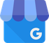 Google Business Profile storefront icon with blue awning and white “G” logo
