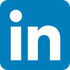 LinkedIn logo: white “in” on a blue rounded square with a white dot above the i