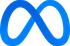 Blue Meta logo on a white background