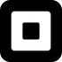 Black rounded square icon with a white rounded square and small black square in the center