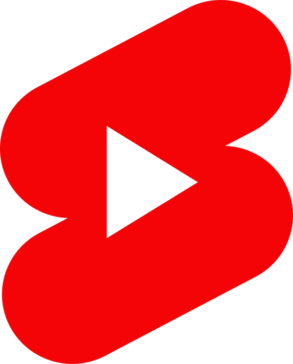Red YouTube Shorts logo with a white play triangle