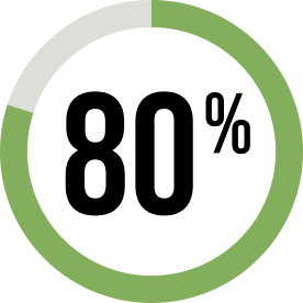 Un cercle vert avec le numéro 80 à l'intérieur.