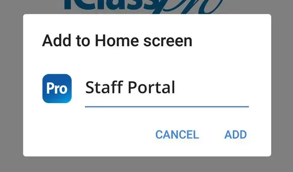 Add to Home Screen screenshot