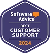 Software advice best customer support 2024 badge
