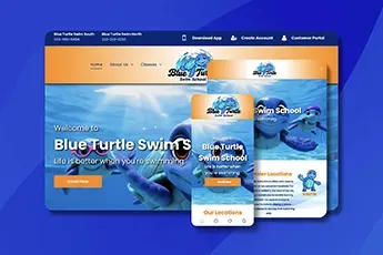 Blue Turtle Swims website mockup