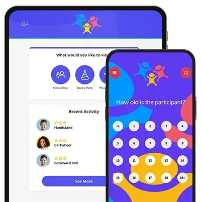 Two phones are displaying a screen that says how old is the participant