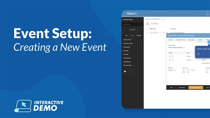 Event Setup interactive demo graphic