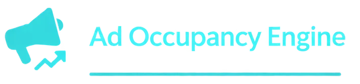Light blue megaphone logo with Ad Occupancy Engine text