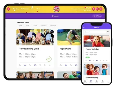 iClassPro Camps shown on devices