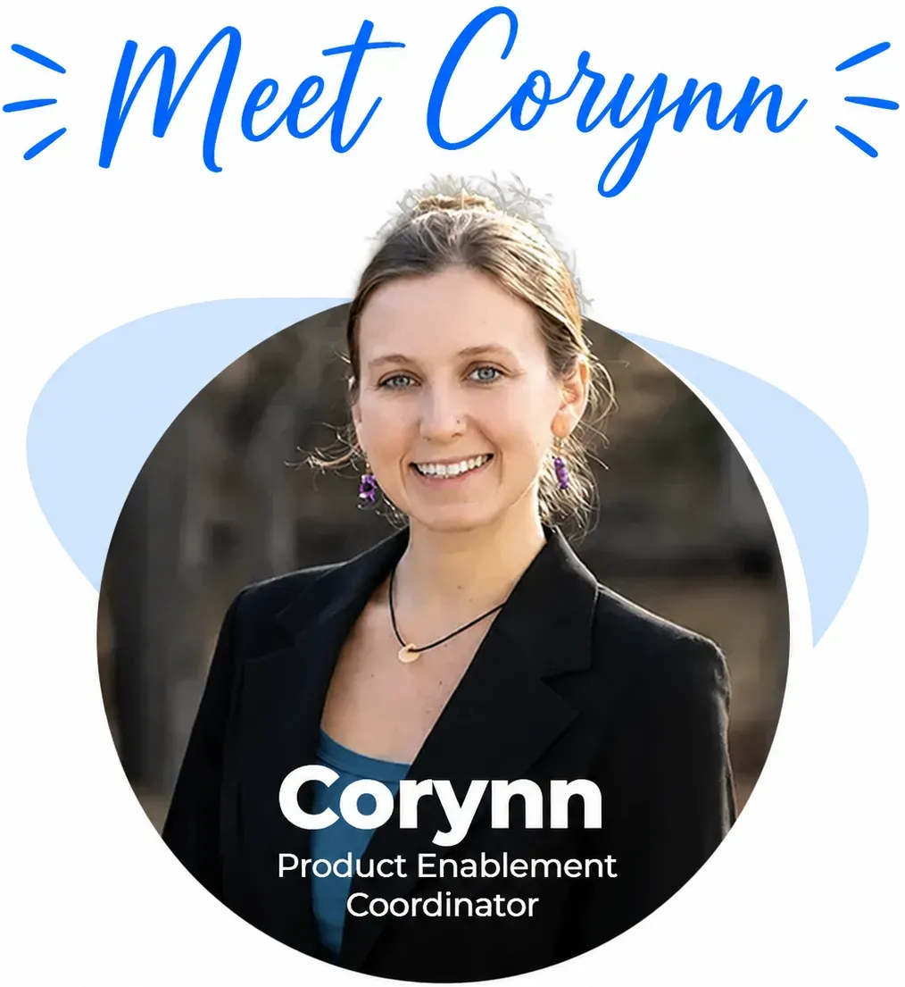 Two profile photos on a light blue graphic: