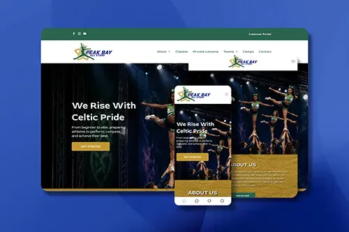 A website interface for Peak Bay All Stars