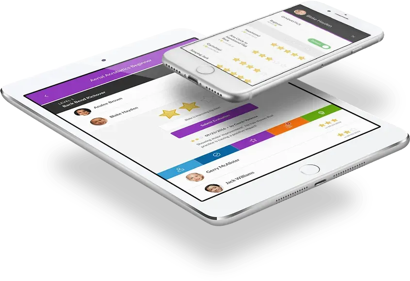 Skill Tracking software shown on devices