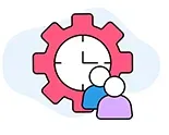 clock icon with people