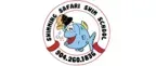 A logo for a restaurant with a cartoon fish on it.