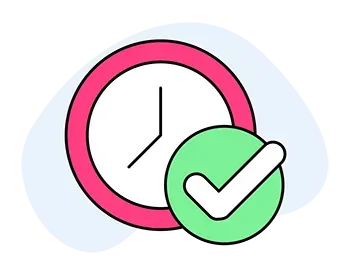 time clock with checkmark