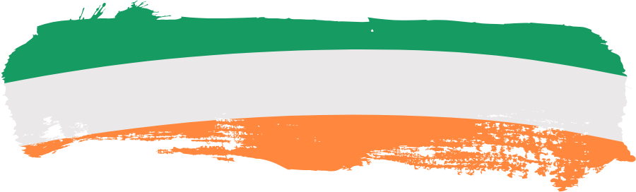 A green , white and orange flag on a white background.