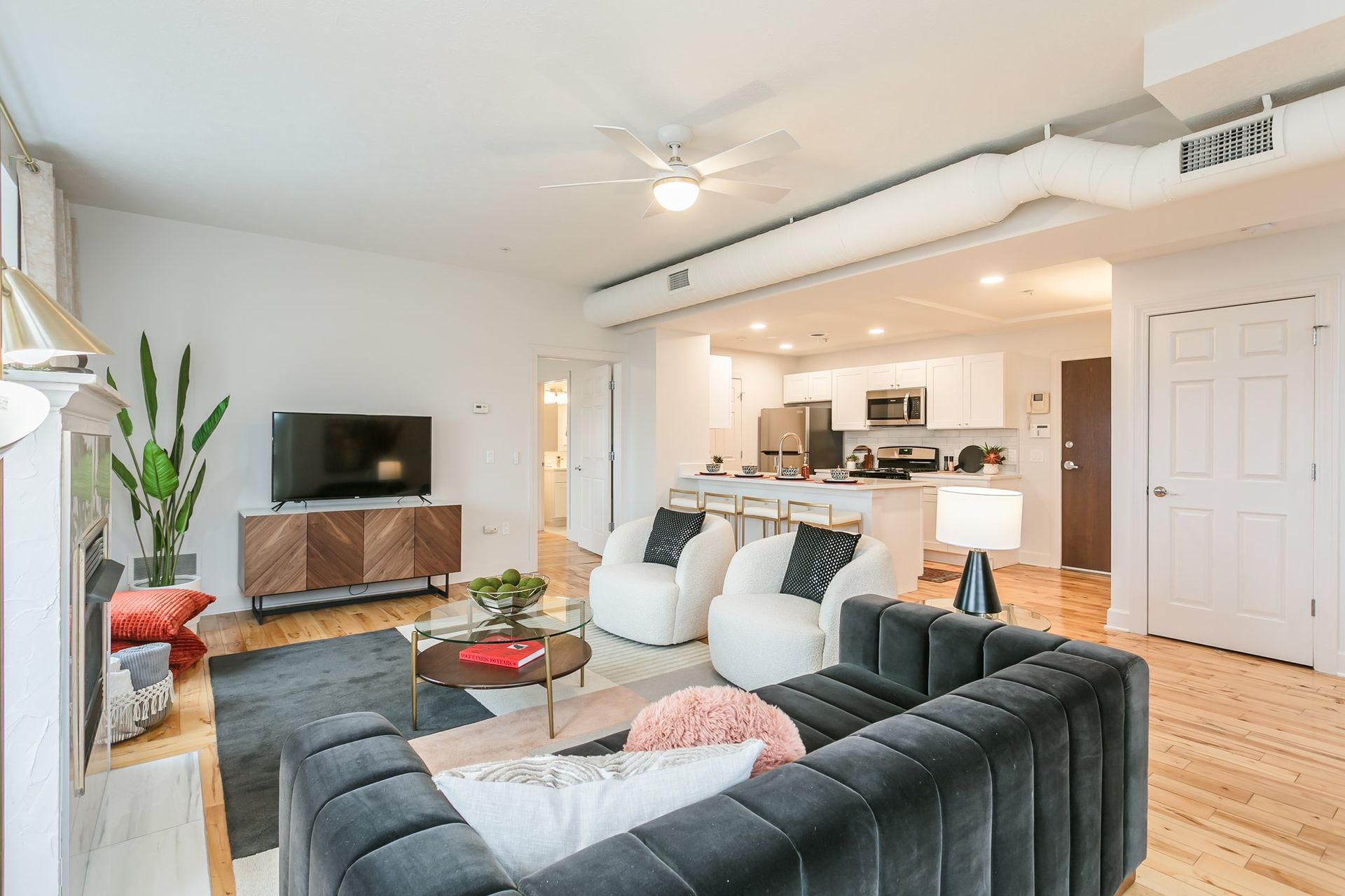 Living room off of kitchen