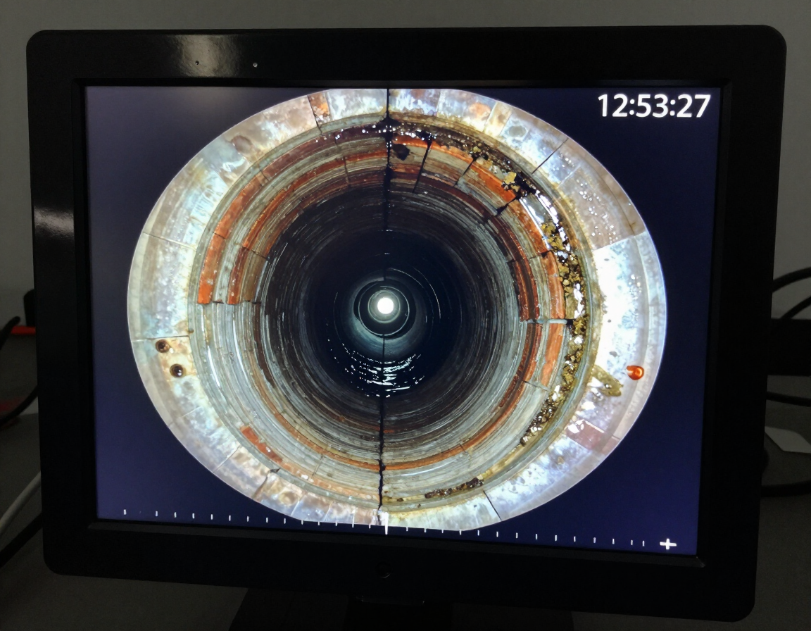 CCTV drain survey monitor screen