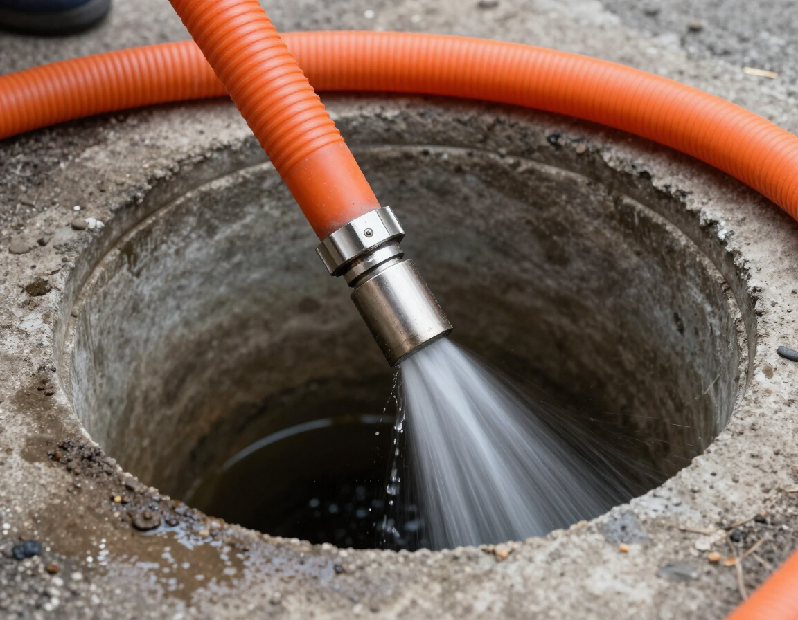 Drain jetting equipment close up