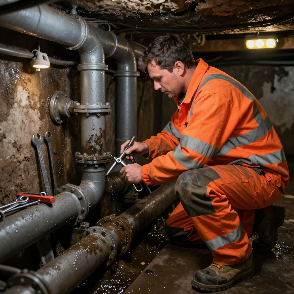 Drain repair work