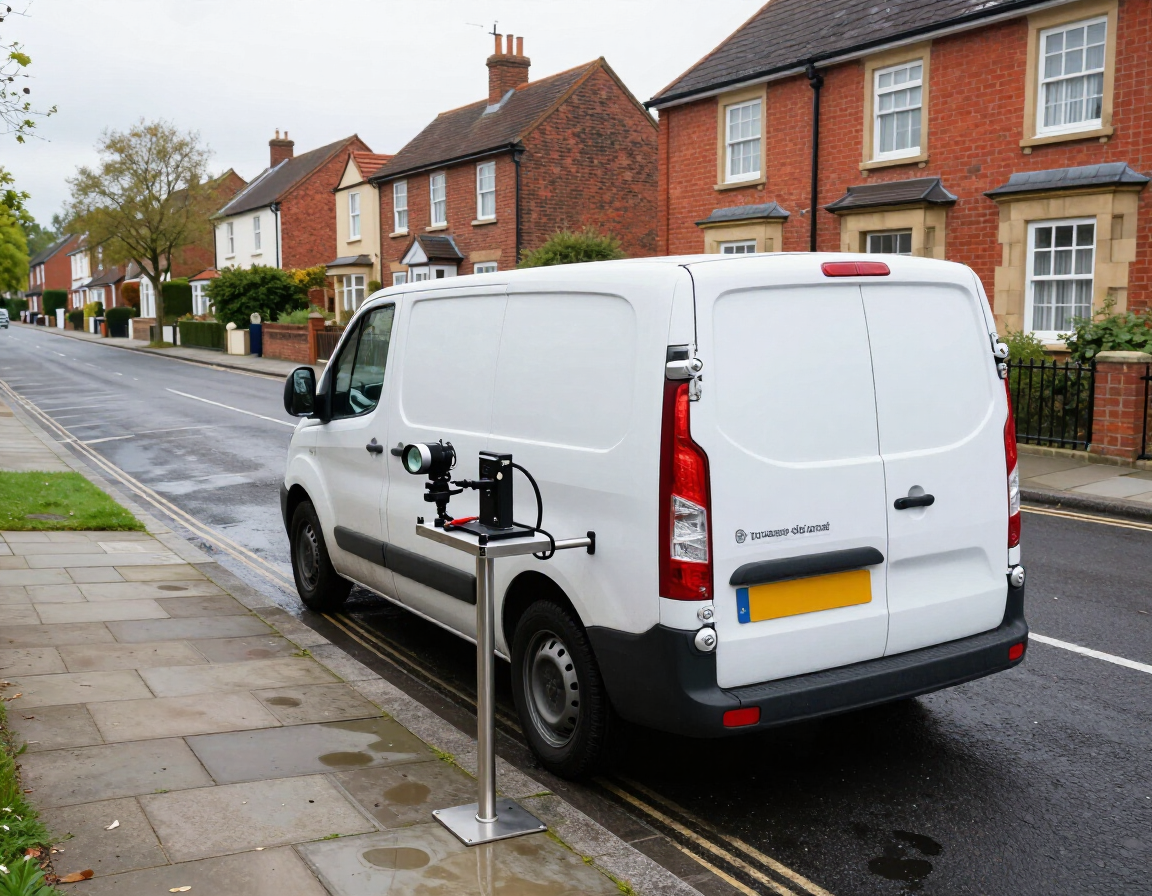 Van-mounted drain survey equipment