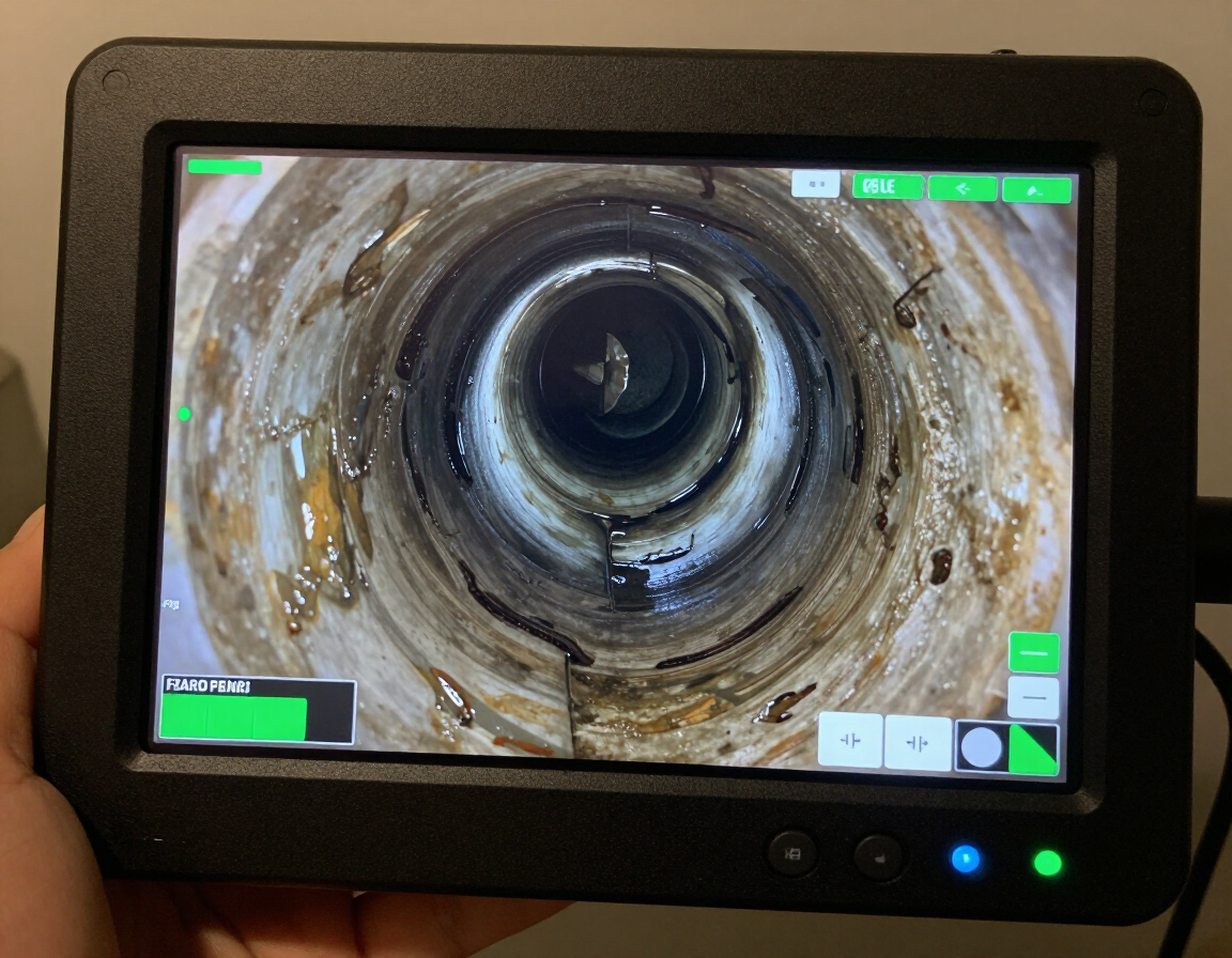 CCTV drain survey monitor screen