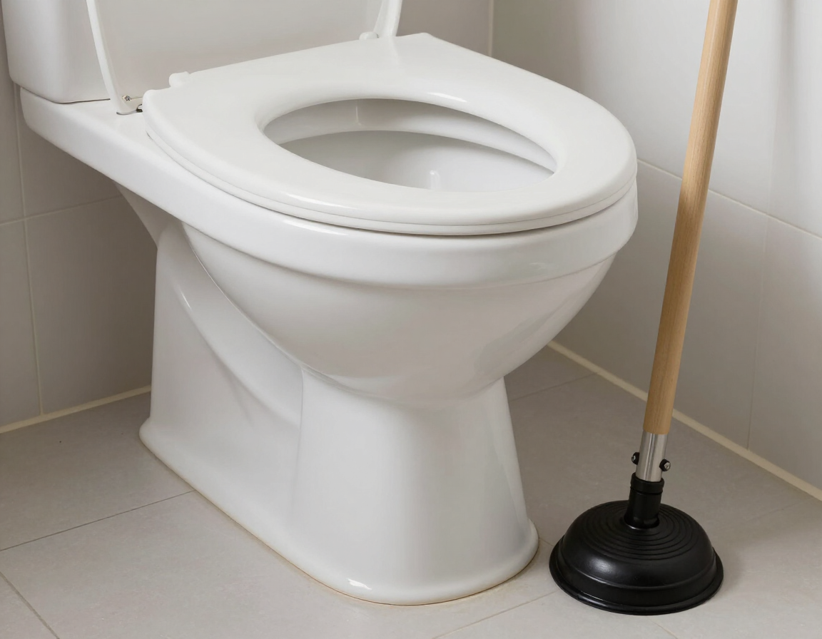 Toilet with plunger