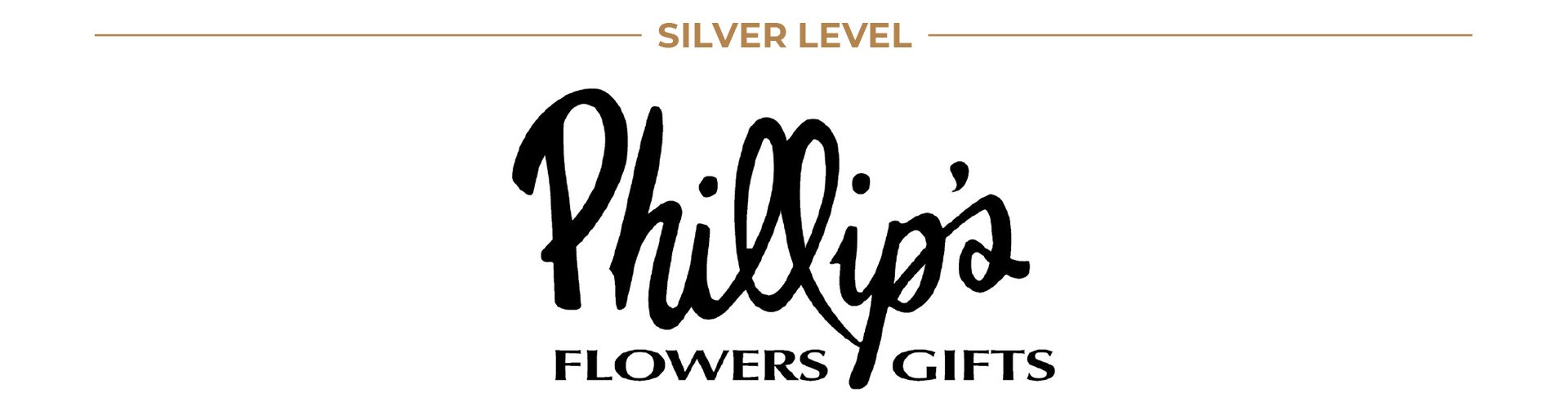 A black and white logo for phillips flowers and gifts