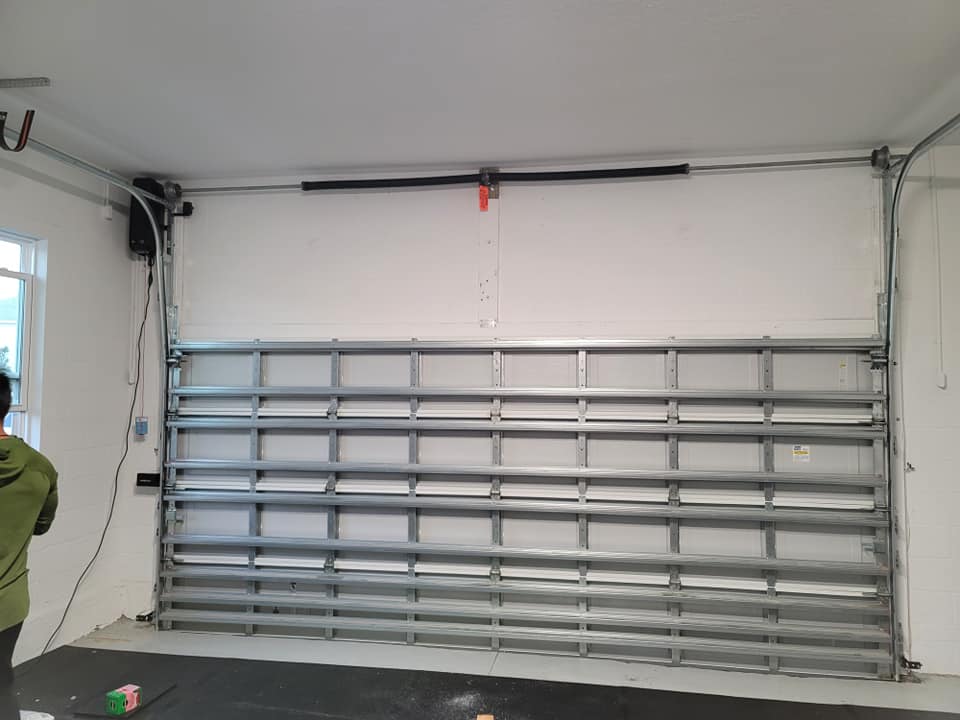 The inside of an empty garage.