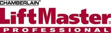 Logo for LiftMaster Professional, red text on white background. Chamberlain is in black above the text.