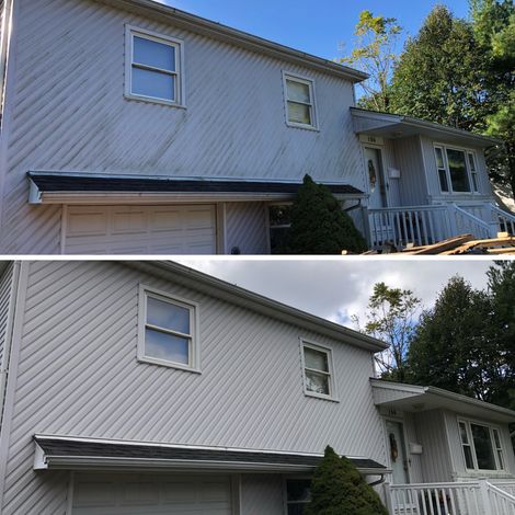 Soft washing vs pressure washing, house washing, power washing house exterior, siding cleaning near me,