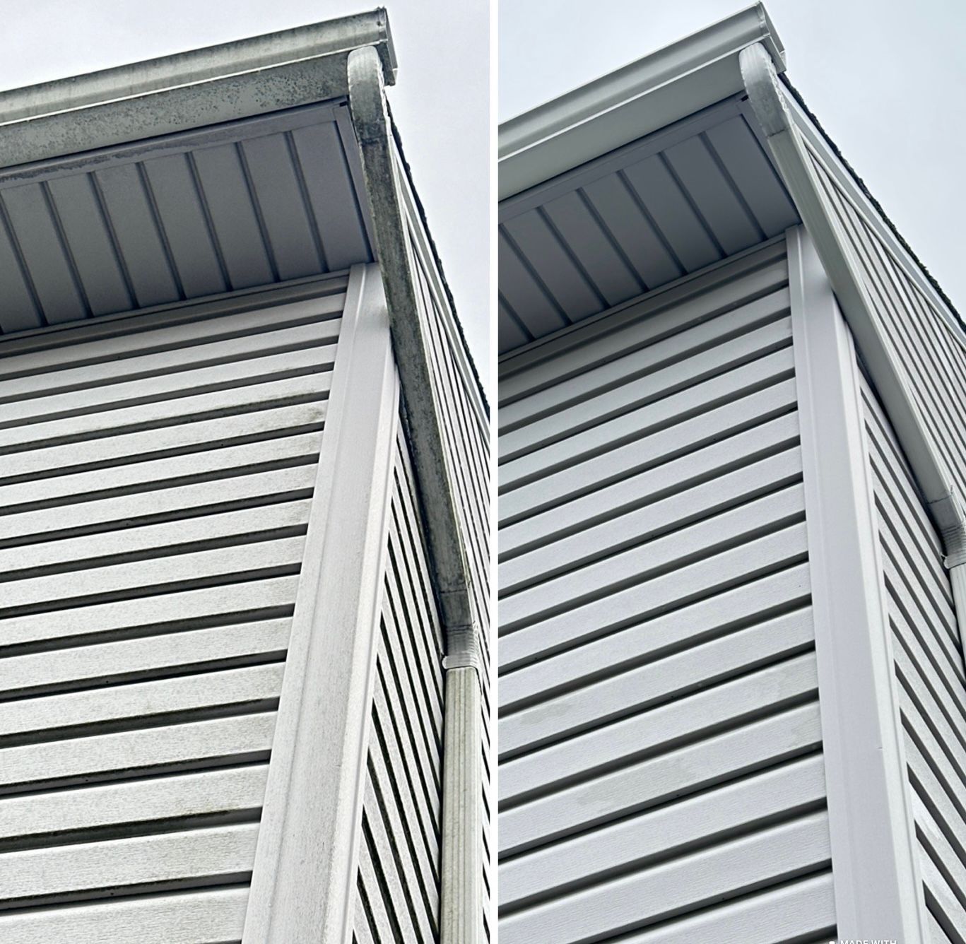 Soffit cleaning , Exterior gutter washing Long Island, Black streaks on gutters cleaning , washing soffits and fascia,