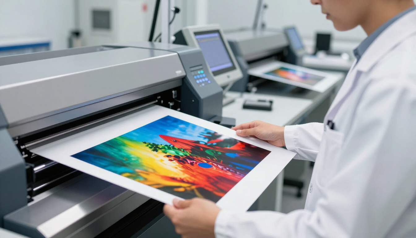 Photo lab technician working