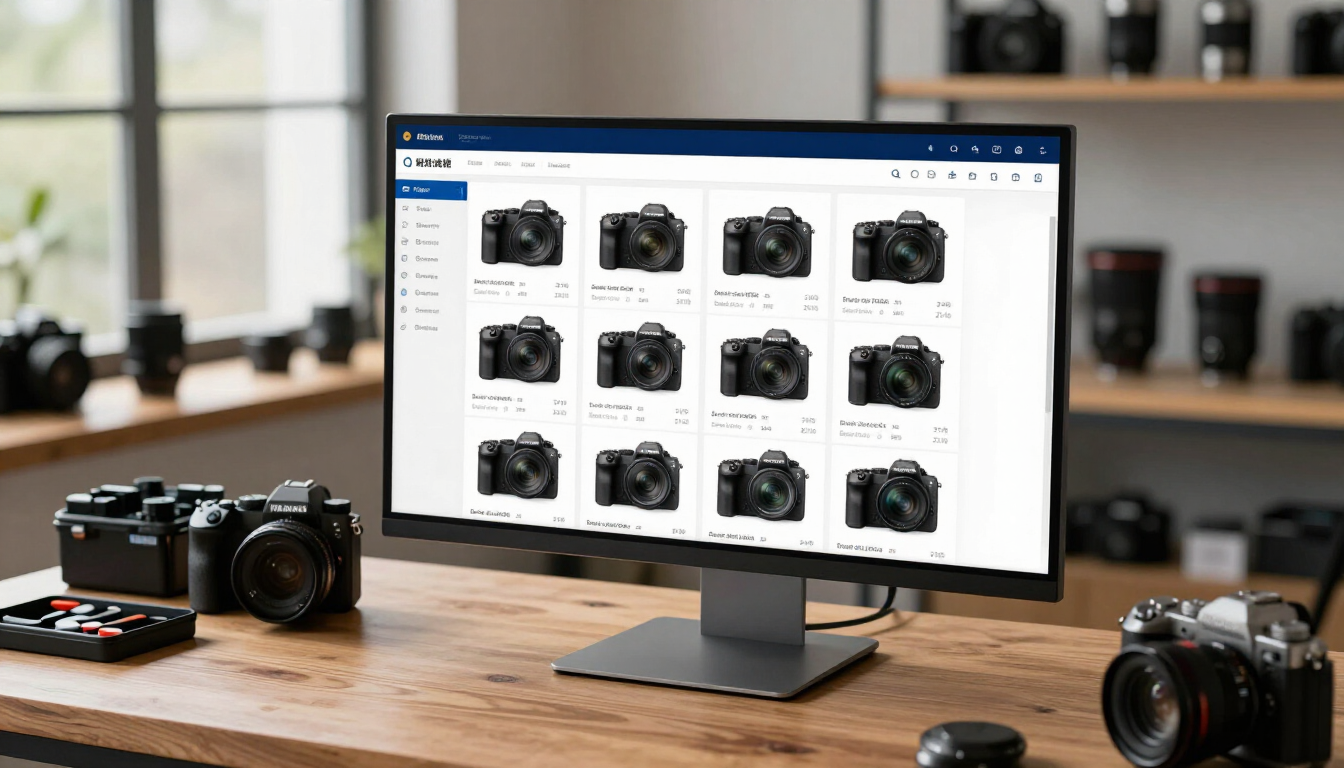 Product comparison view for cameras and lenses