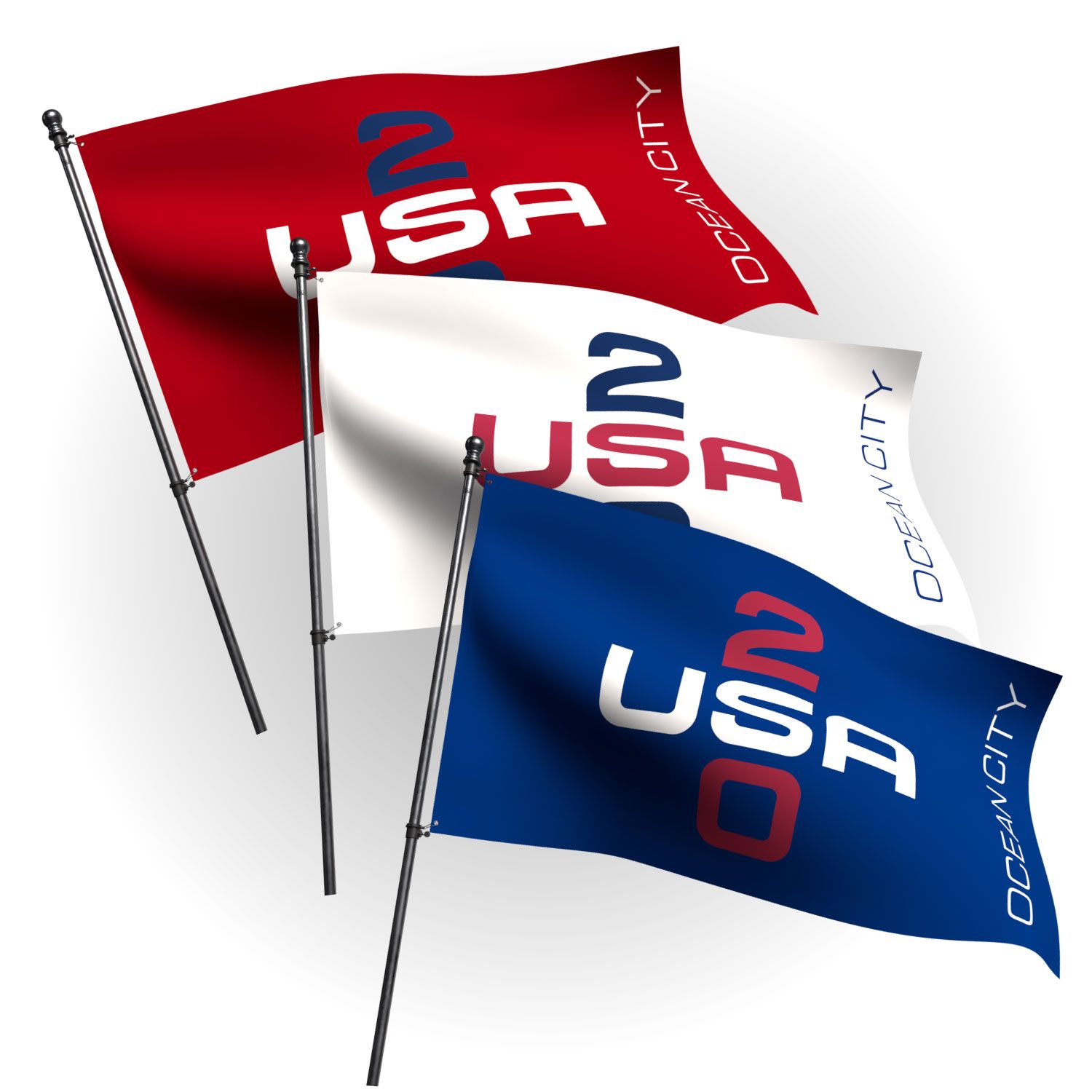 Red, White, and Blue USA 250 Flags