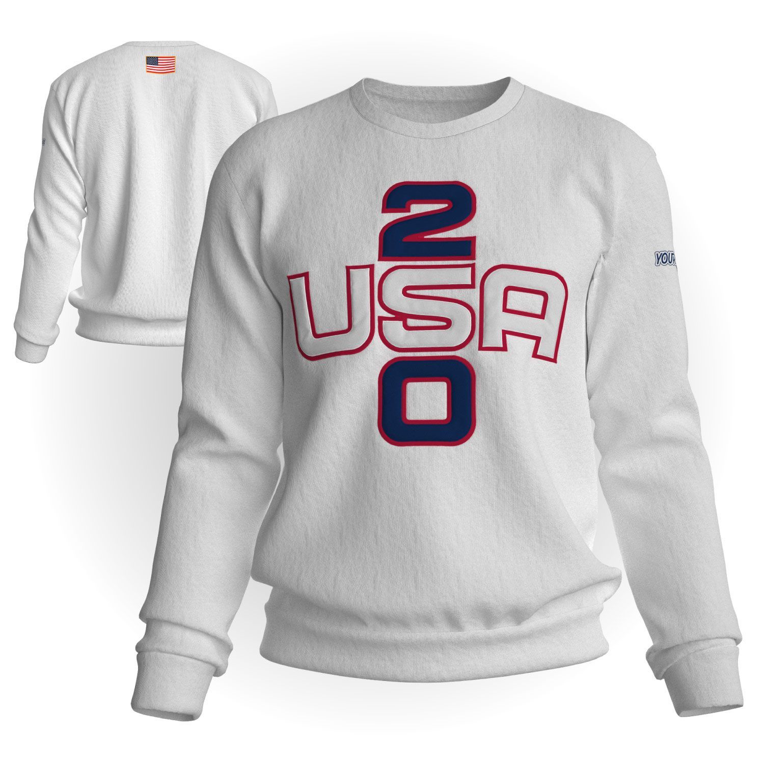 White sweatshirt with 