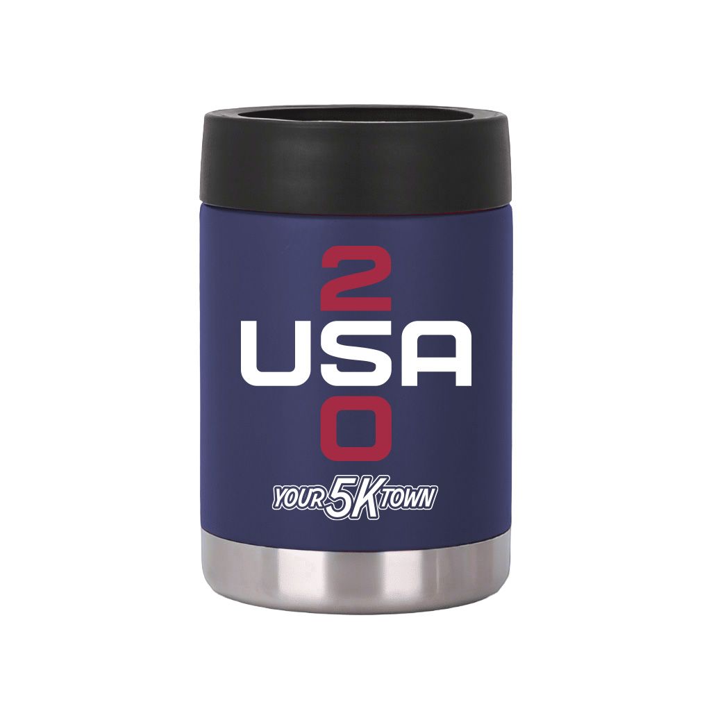 Navy USA 250 12oz Stainless Steel Insulated Can Cooler on a white background