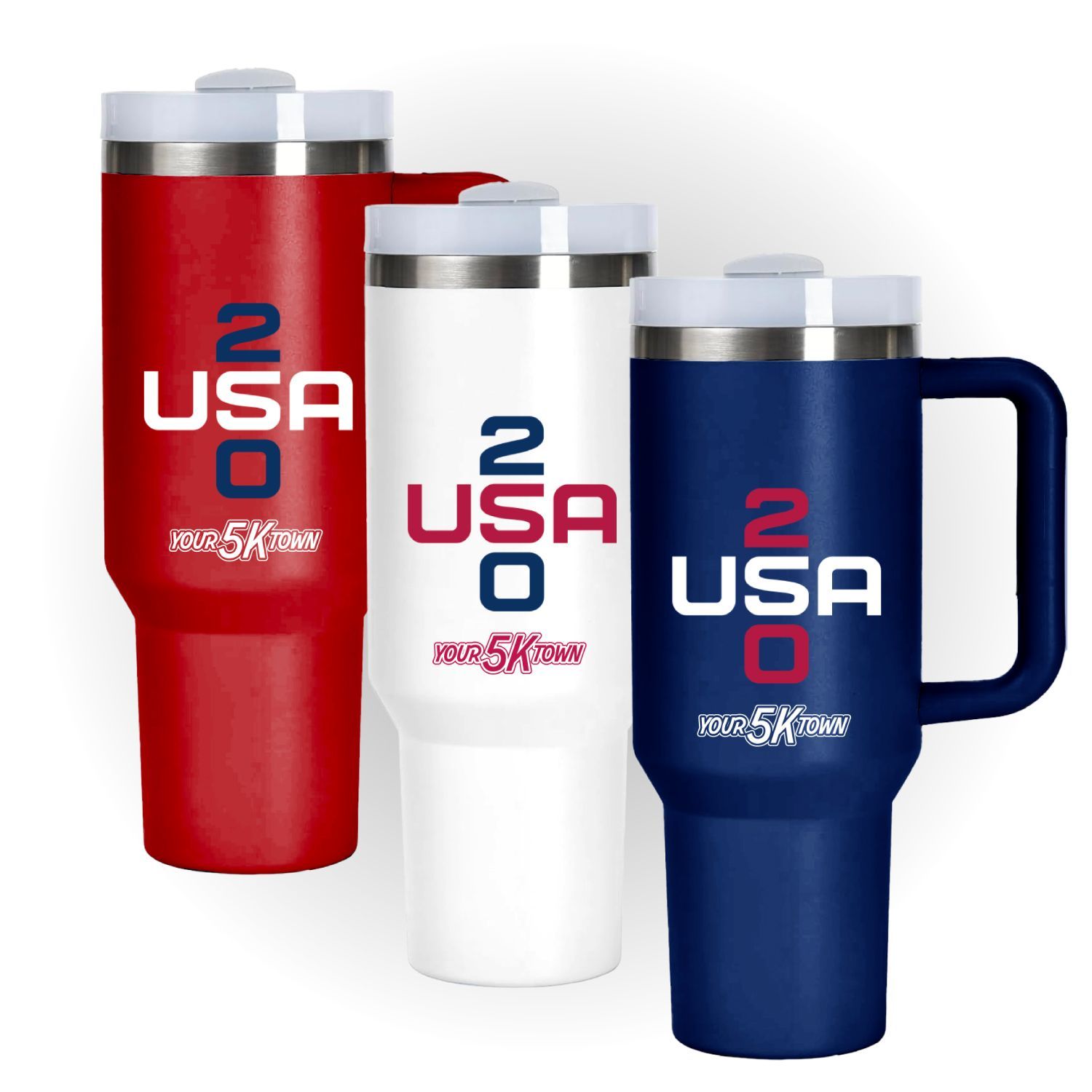 Red, White, and Blue 40oz Stainless Steel Tumblers
