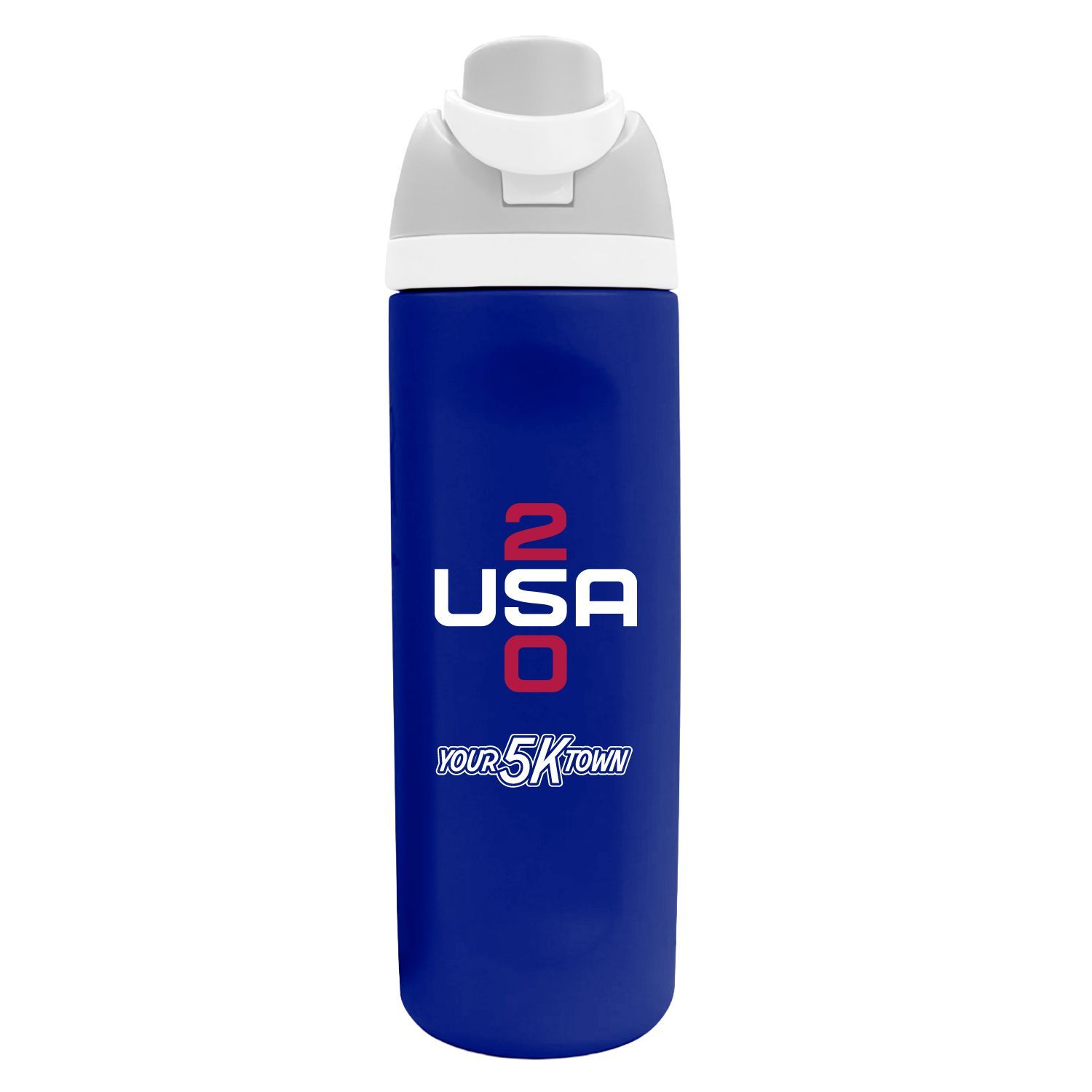 Blue 24oz Lock-top Stainless Steel Water Bottle