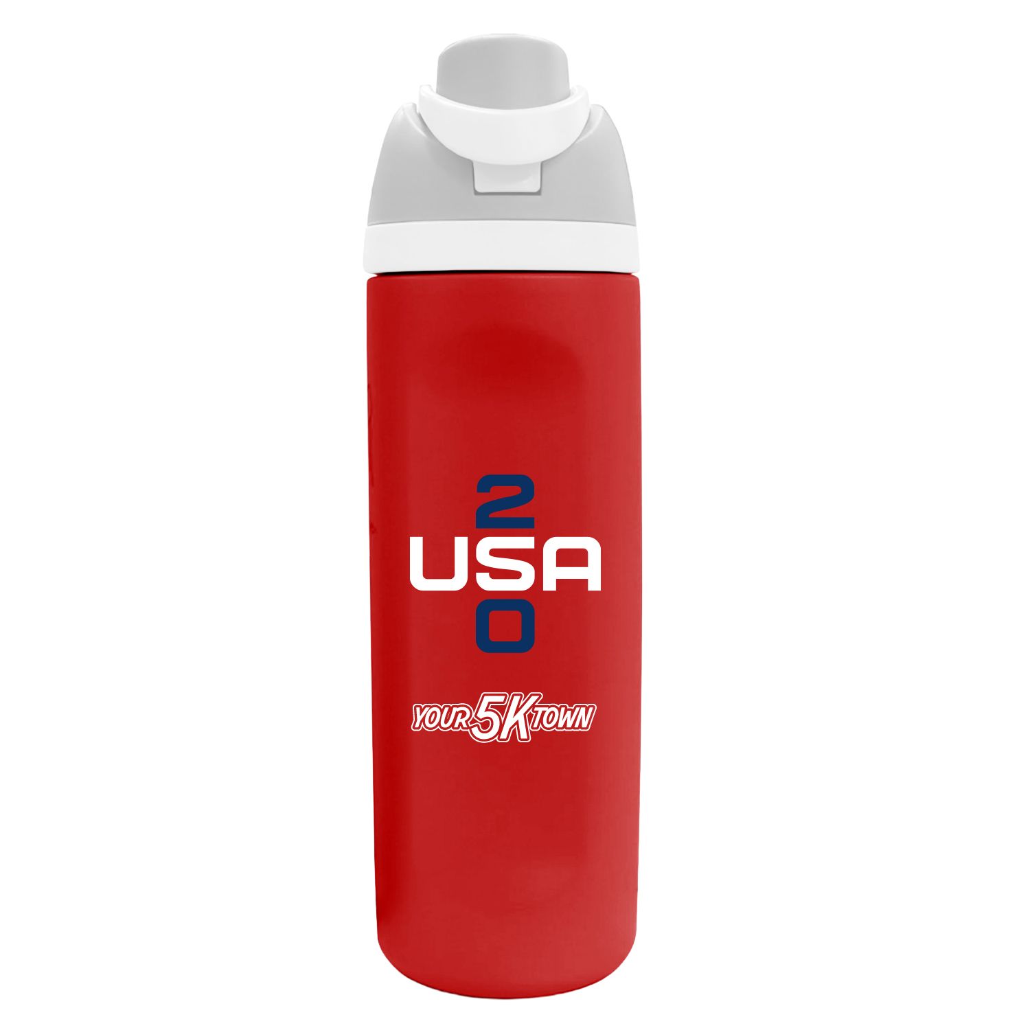 Red 24oz Lock-top Stainless Steel Water Bottle
