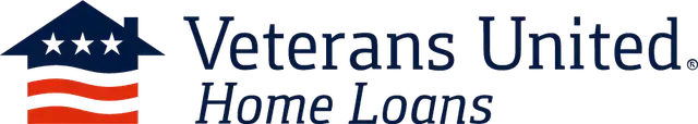 A logo for veterans united home loans with a house and american flag