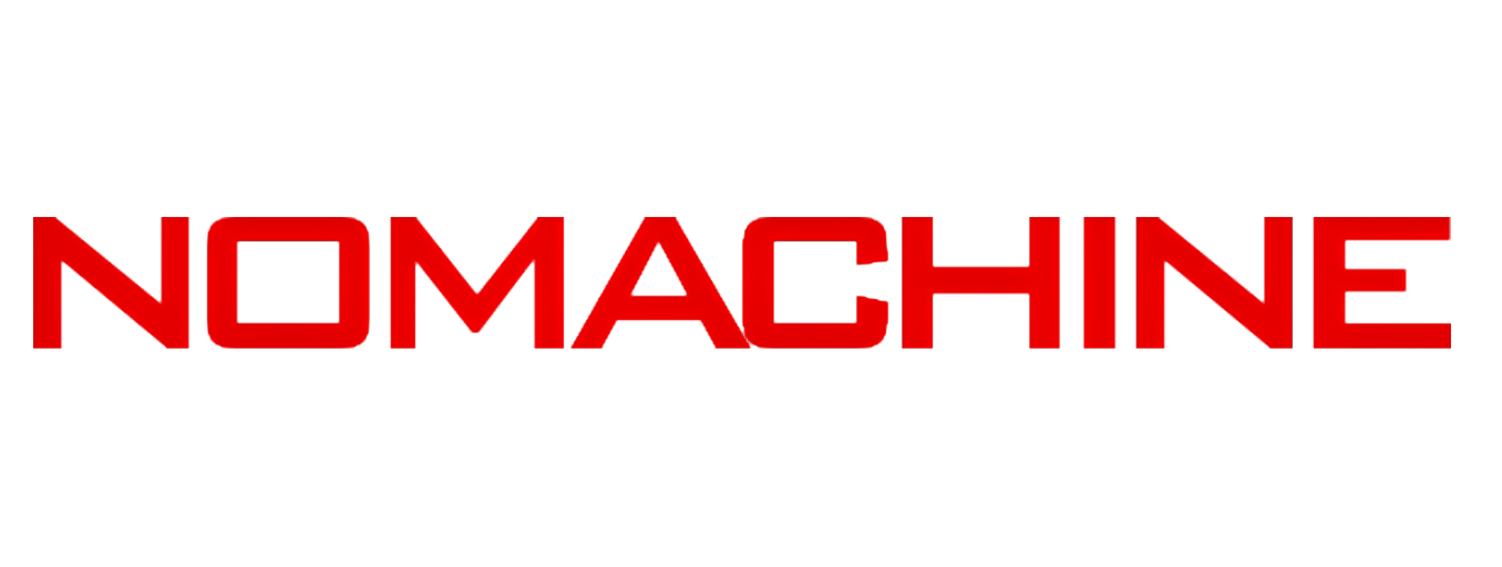Logotipo vermelho da NOMACHINE sobre fundo branco