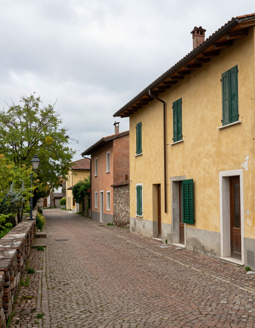 Il centro del villaggio di Nuvolato di Quistello