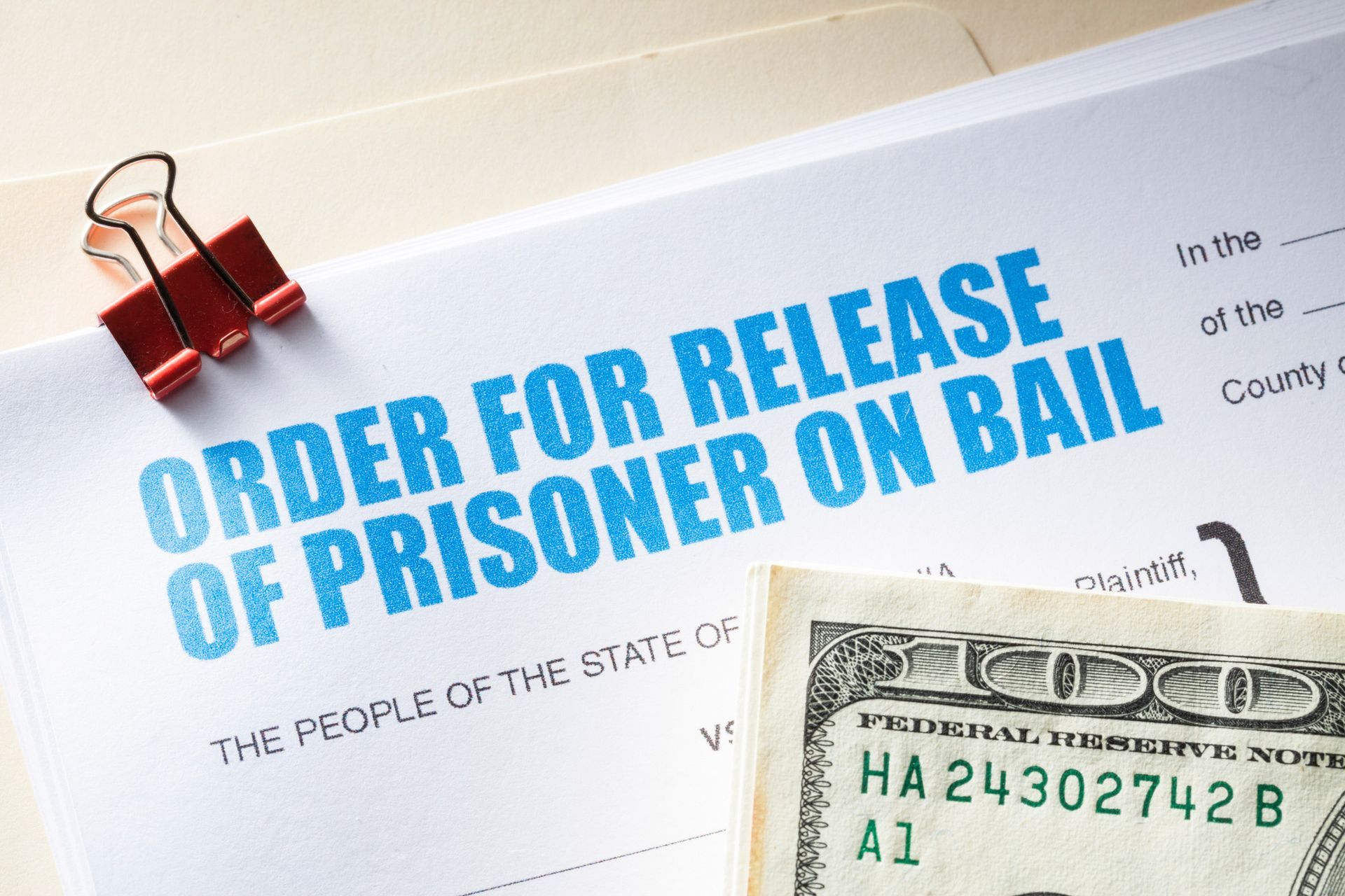 Document for release of prisoner.