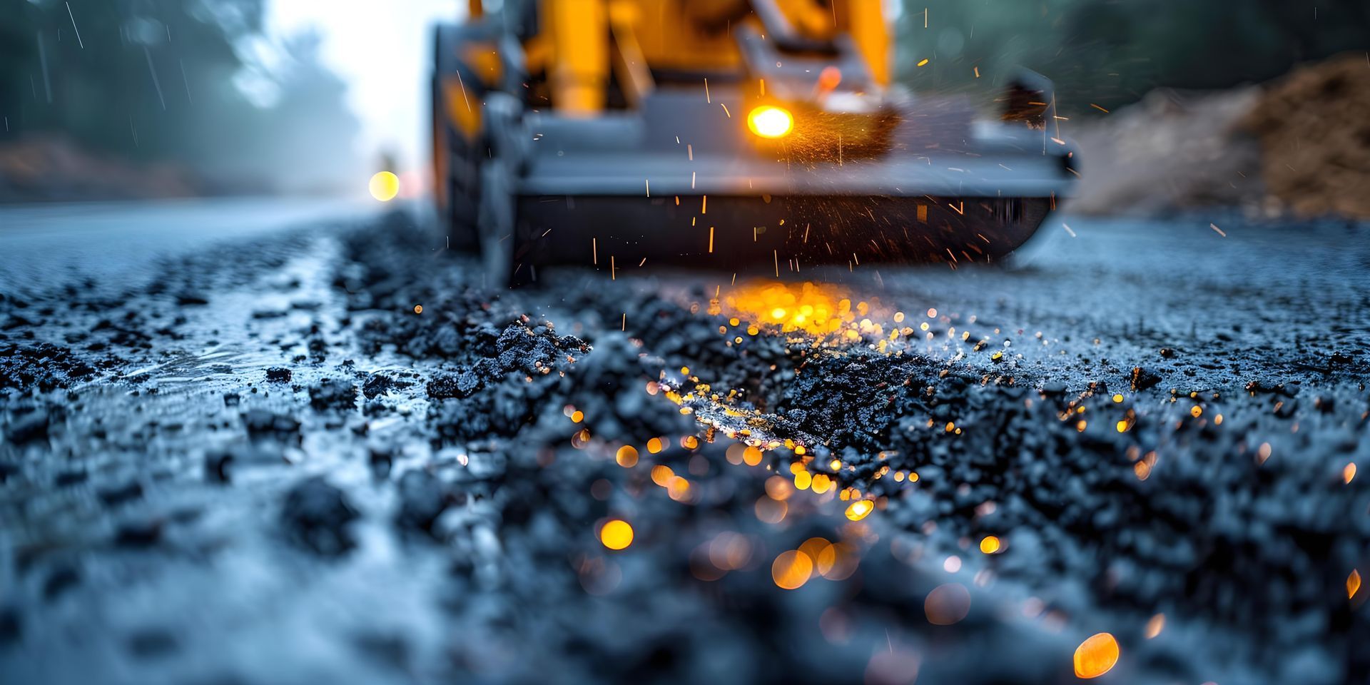 Operating an asphalt paver machine: a worker's role in road construction. Operating an asphalt paver machine: a worker's role in road construction.