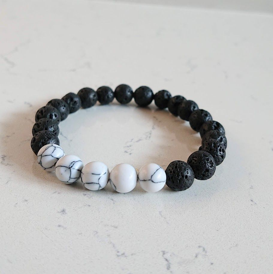 BERGERLIN Armband van echt natuursteen met 925 sterling