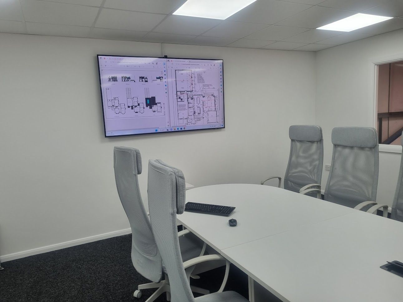 Boardroom installation, screen