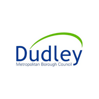 Dudley Metropolitan Borough Council logo in blue and green on a white background